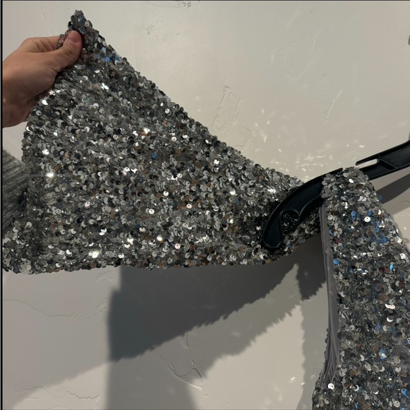 Sachin & Babi Jolie One Shoulder Sequin Gown Steel Blue - Picture 4 of 12